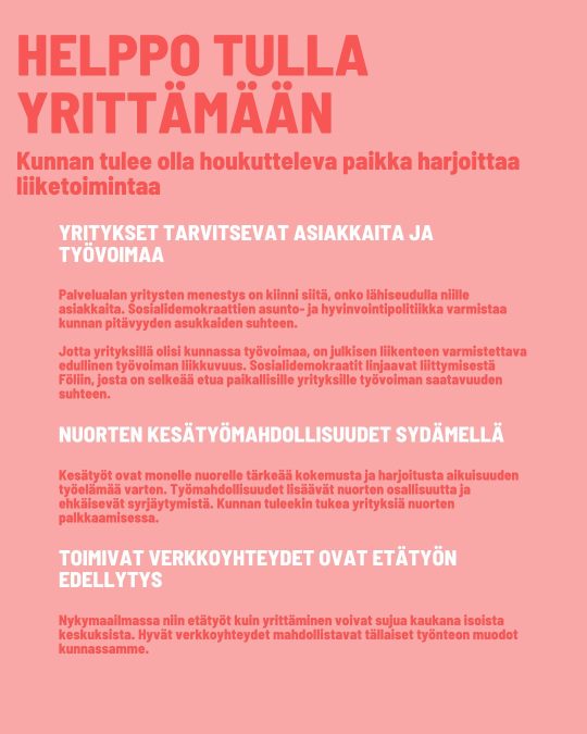 Kuntavaalit 2025 SDP Mynämäki Vaaliohjelma