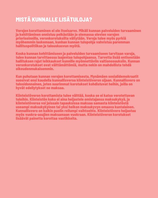 Kuntavaalit 2025 SDP Mynämäki Vaaliohjelma