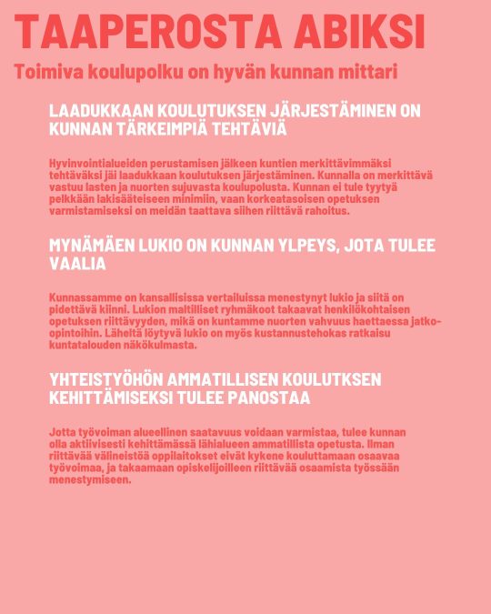 Kuntavaalit 2025 SDP Mynämäki Vaaliohjelma